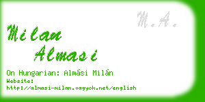 milan almasi business card